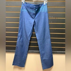 Express Stretch Blue Shimmer High-Rise Wide Leg Pants — Size 5/6